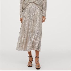 Sequin midi skirt